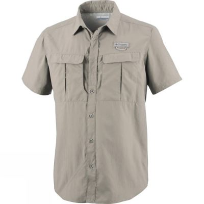 Columbia Cascades Explorer Rövid Ujjú - Férfi Ing - Khaki (Magyarország DIG649183)